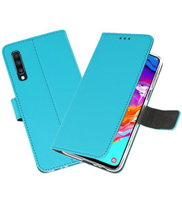Booktype Wallet Cases Hoesje voor Samsung Galaxy A70 Blauw