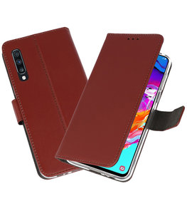 Booktype Wallet Cases Hoesje voor Samsung Galaxy A70 Bruin