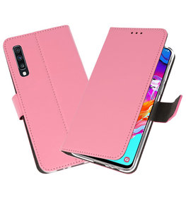 Booktype Wallet Cases Hoesje voor Samsung Galaxy A70 Roze