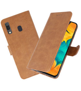 Bookstyle Wallet Cases Hoesje voor Samsung Galaxy A30 Bruin Bookstyle Wallet Cases Hoesje voor Samsung Galaxy A30 Bruin