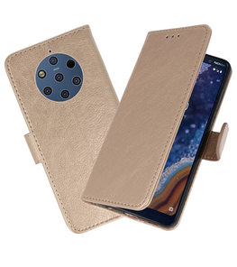 Bookstyle Wallet Cases Hoesje voor Nokia 9 PureView Goud