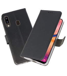 Wallet Cases Hoesje voor Samsung Galaxy A20 Zwart Wallet Cases Hoesje voor Samsung Galaxy A20 Zwart
