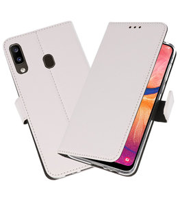 Wallet Cases Hoesje voor Samsung Galaxy A20 Wit Wallet Cases Hoesje voor Samsung Galaxy A20 Wit