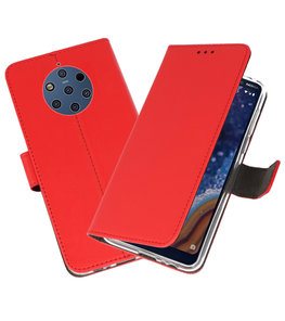 Wallet Cases Hoesje voor Nokia 9 PureView Rood