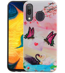 Vlinder Design Hardcase Backcover voor Samsung Galaxy A30 Vlinder Design Hardcase Backcover voor Samsung Galaxy A30