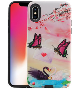 Vlinder Design Hardcase Backcover voor iPhone X / XS Vlinder Design Hardcase Backcover voor iPhone X / XS