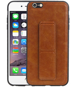 Grip Stand Hardcase Backcover voor iPhone 6 Plus Bruin