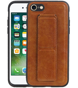 Grip Stand Hardcase Backcover voor iPhone SE 2020 / 8 / 7 Bruin Grip Stand Hardcase Backcover voor iPhone SE 2020 / 8 / 7 Bruin