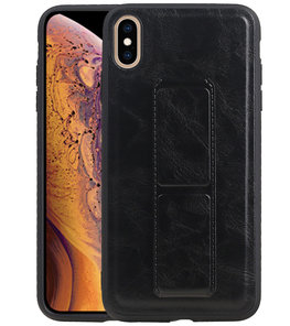 Grip Stand Hardcase Backcover voor iPhone XS Max Zwart Grip Stand Hardcase Backcover voor iPhone XS Max Zwart
