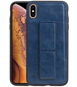 Grip Stand Hardcase Backcover voor iPhone XS Max Blauw Grip Stand Hardcase Backcover voor iPhone XS Max Blauw