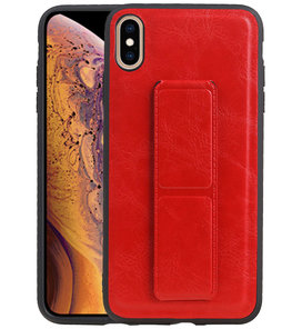 Grip Stand Hardcase Backcover voor iPhone XS Max Rood Grip Stand Hardcase Backcover voor iPhone XS Max Rood