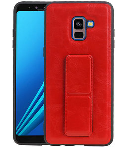 Grip Stand Hardcase Backcover voor Samsung Galaxy A8 (2018) Rood Grip Stand Hardcase Backcover voor Samsung Galaxy A8 (2018) Rood