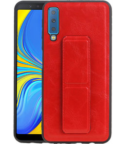 Grip Stand Hardcase Backcover voor Samsung Galaxy A7 (2018) Rood