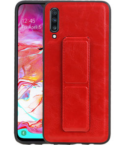 Grip Stand Hardcase Backcover voor Samsung Galaxy A70 Rood