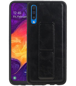 Grip Stand Hardcase Backcover voor Samsung Galaxy A50 Zwart