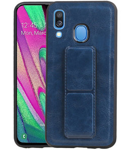 Grip Stand Hardcase Backcover voor Samsung Galaxy A40 Blauw Grip Stand Hardcase Backcover voor Samsung Galaxy A40 Blauw