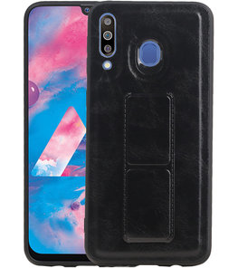 Grip Stand Hardcase Backcover voor Samsung Galaxy M30 Zwart Grip Stand Hardcase Backcover voor Samsung Galaxy M30 Zwart