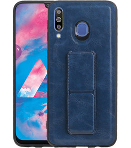 Grip Stand Hardcase Backcover voor Samsung Galaxy M30 Blauw Grip Stand Hardcase Backcover voor Samsung Galaxy M30 Blauw