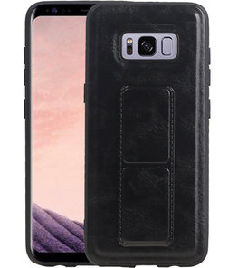 Grip Stand Hardcase Backcover voor Samsung Galaxy S8 Zwart