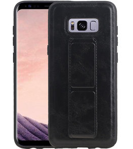 Grip Stand Hardcase Backcover voor Samsung Galaxy S8 Plus Zwart