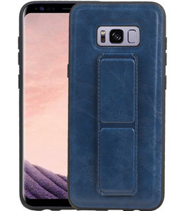 Grip Stand Hardcase Backcover voor Samsung Galaxy S8 Plus Blauw