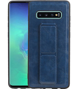 Grip Stand Hardcase Backcover voor Samsung Galaxy S10 Plus Blauw Grip Stand Hardcase Backcover voor Samsung Galaxy S10 Plus Blauw