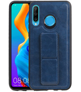 Grip Stand Hardcase Backcover voor Huawei P30 Lite / Nova 4E Blauw