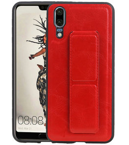 Grip Stand Hardcase Backcover voor Huawei P20 Rood