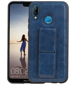 Grip Stand Hardcase Backcover voor Huawei P20 Lite Blauw