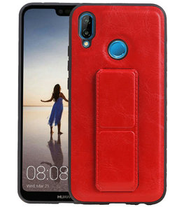 Grip Stand Hardcase Backcover voor Huawei P20 Lite Rood
