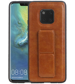 Grip Stand Hardcase Backcover voor Huawei Mate 20 Pro Bruin