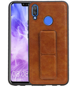 Grip Stand Hardcase Backcover voor Huawei Nova 3 Bruin Grip Stand Hardcase Backcover voor Huawei Nova 3 Bruin