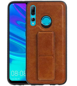 Grip Stand Hardcase Backcover voor Huawei P Smart / P Smart Plus (2019) Bruin