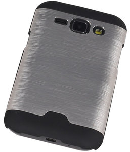 Lichte Aluminium Hardcase Samsung Galaxy J1 Zilver